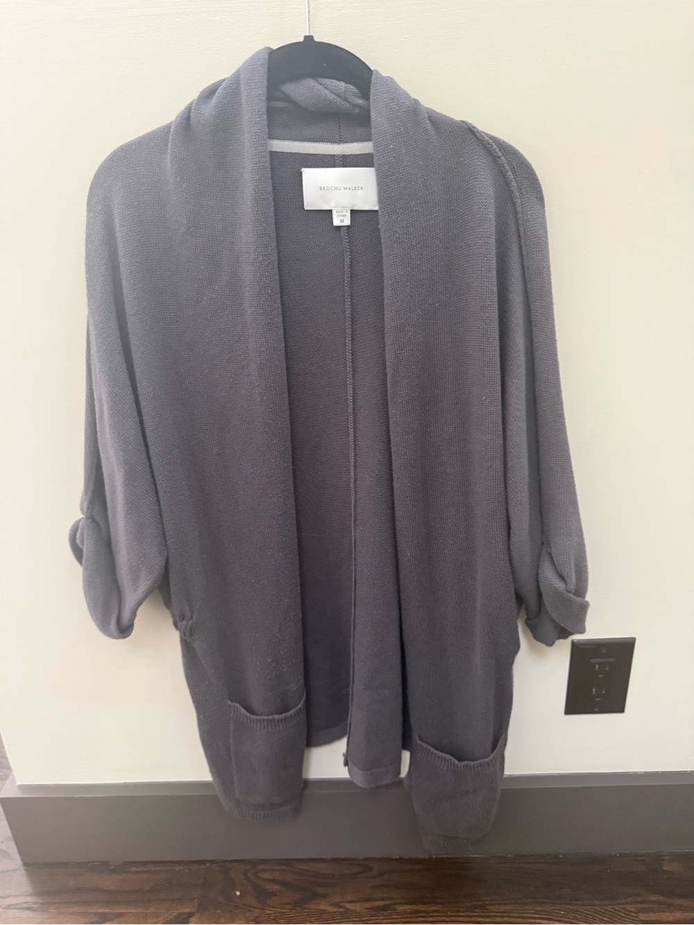 Brochu Walker Charcoal Open-Front Cardigan